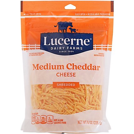 Lucerne Cheese Shredded Medium Cheddar - 8 Oz - Image 2