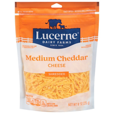 Lucerne Cheese Shredded Medium Cheddar - 8 Oz - Image 1