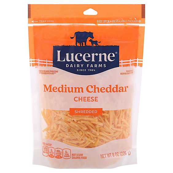 Lucerne Cheese Shredded Medium Cheddar - 8 Oz