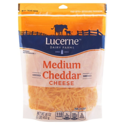 Lucerne Cheese Shredded Medium Cheddar 16 Oz Randalls