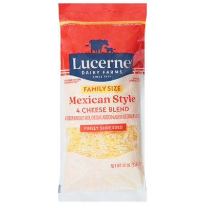 Lucerne Cheese Finely Shredded Mexican Style 4 Cheese Blend - 32 Oz ...