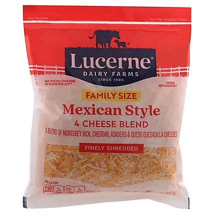 Lucerne Cheese Finely Shredded Mexican Style 4 Cheese Blend - 32 Oz - Image 3