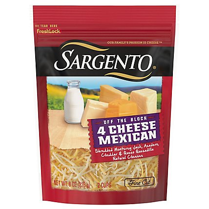 Sargento Cheese Natural Shredded Fine Cut 4 Cheese Mexican - 8 Oz - Image 3