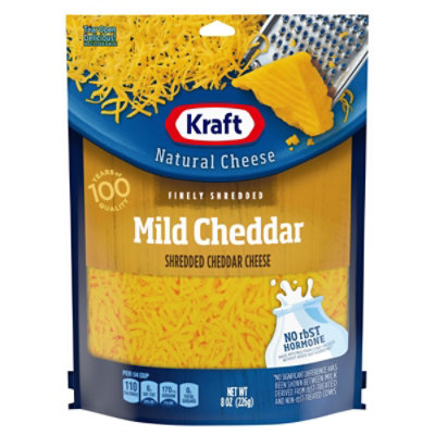 Kraft Natural Cheese Finely Shredded Mild Cheddar - 8 Oz - Albertsons