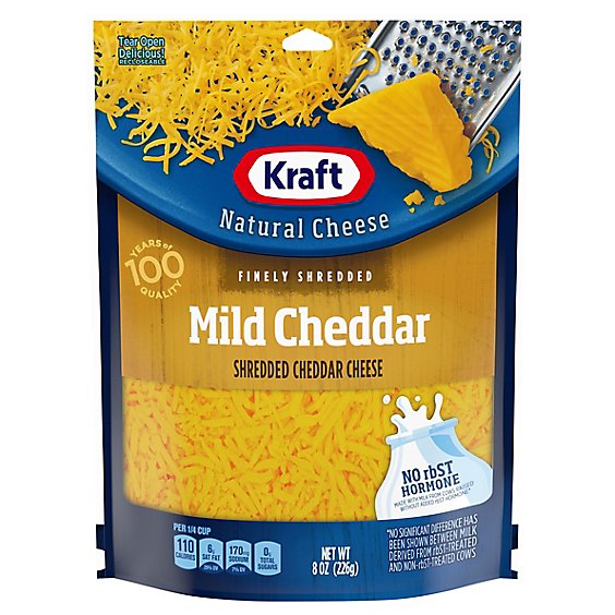 Kraft Natural Cheese Finely Shredded Mild Cheddar - 8 Oz