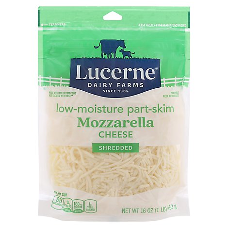 Lucerne Cheese Shredded Mozzarella Low Moisture Part Skim - 16 Oz