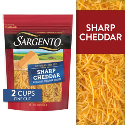 Sargento Shredded Sharp Natural Cheddar Cheese - 8 Oz - Image 1