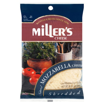 Millers Cheese Kosher Shredded Mozzarella Cheese - 8 Oz - Image 2