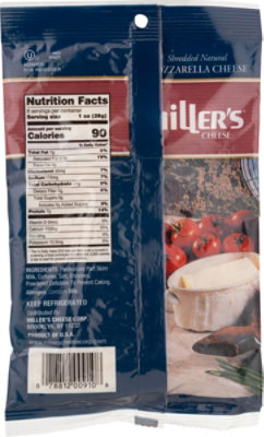 Millers Cheese Kosher Shredded Mozzarella Cheese - 8 Oz - Image 5
