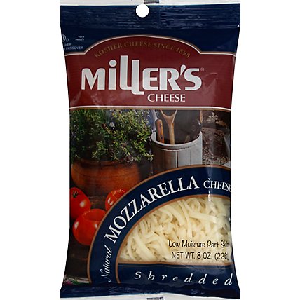 Millers Cheese Kosher Shredded Mozzarella Cheese - 8 Oz - Image 2