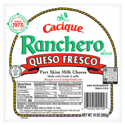 Cacique Ranchero Queso Fresco Part Skim Milk Cheese - 10 Oz - Image 1