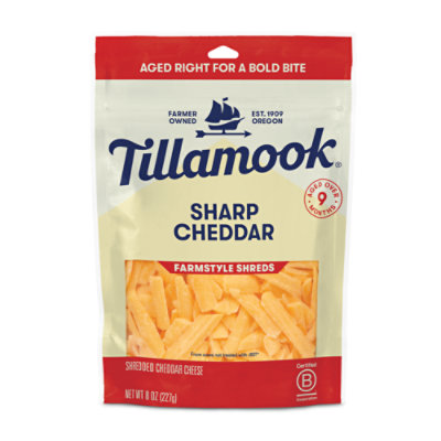 Tillamook Farmstyle Thick Cut Sharp Cheddar Shredded Cheese - 8 Oz