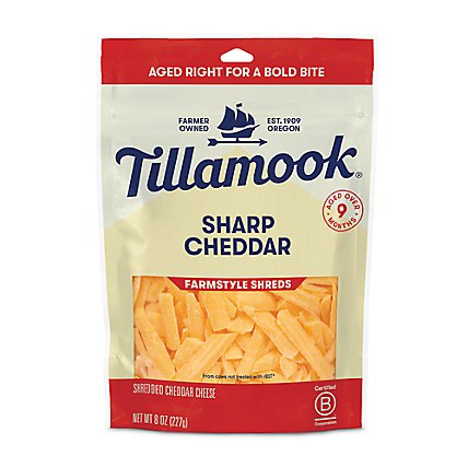 Tillamook Sharp Cheddar Shredded Cheese - 8 Oz - Image 1