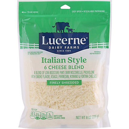 Lucerne Cheese Finely Shredded Italian Style 6 Cheese Blend - 8 Oz - Image 2