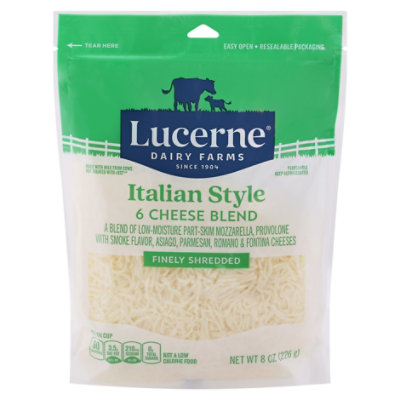Lucerne Cheese Finely Shredded Italian Style 6 Cheese Blend - 8 Oz