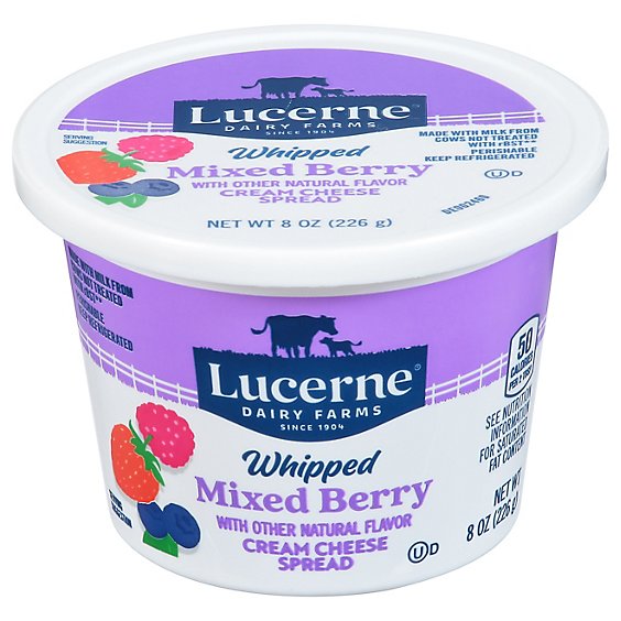 Lucerne Cream Cheese Spread Whipped Mixed Berry Flavor - 8 Oz