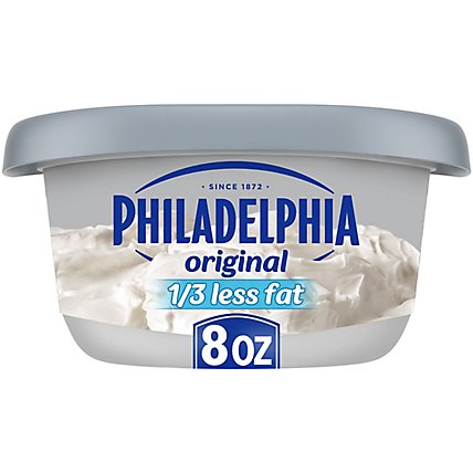 Philadelphia Reduced Fat Cream Cheese Spread with 1/3 Less Fat Tub - 8 Oz - Image 1