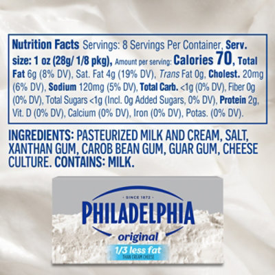 Philadelphia Neufchatel Cheese with 1/3 Less Fat than Cream Cheese Brick - 8 Oz - Image 7