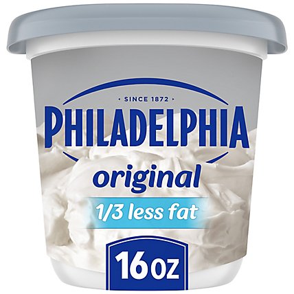 Philadelphia Reduced Fat Cream Cheese Spread with 1/3 Less Fat Tub - 16 Oz - Image 1