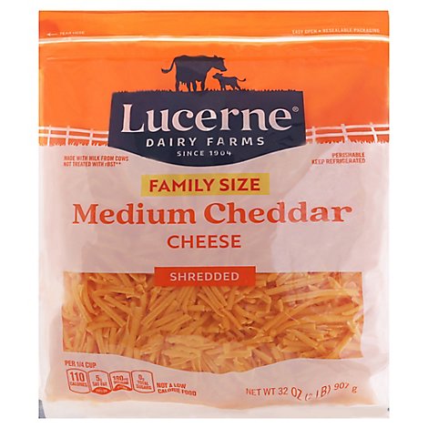 Lucerne Cheese Shredded Medium Cheddar - 32 Oz