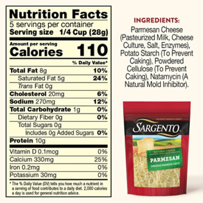 Sargento Shredded Parmesan Natural Cheese - 5 Oz - Image 4