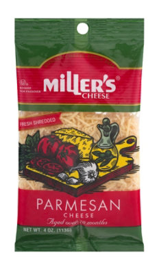 Millers Cheese Parmesan Shredded - 4 Oz - Image 1