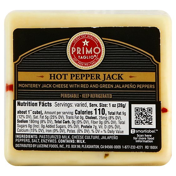 Primo Taglio Cheese Hot Pepper Jack - 0.5 Lb