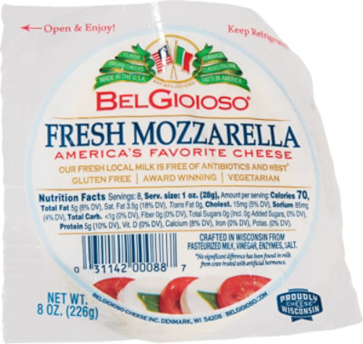 BelGioioso Fresh Mozzarella Cheese Ball Specialty Soft Cheese - 8 Oz - Image 2