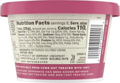 Vermont Creamery Cultured Cream French Style Creme Fraiche - 8 Oz - Image 6