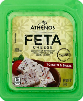 Athenos Cheese Feta Basil & Tomato Deli Vacuum Pack - 8 Oz - Image 2