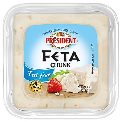 President Cheese Feta Plain Fat Free Deli Vacuum Pack - 8 Oz - Image 2