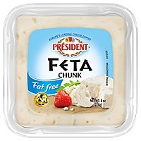 President Cheese Feta Plain Fat Free Deli Vacuum Pack - 8 Oz - Image 1