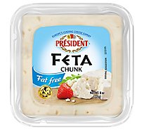 President Cheese Feta Plain Fat Free Deli Vacuum Pack - 8 Oz