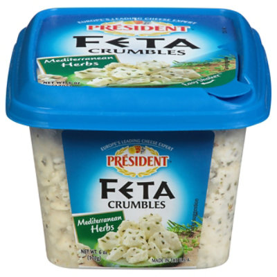 President Cheese Feta Crumbled Mediterranean - 6 Oz - Vons