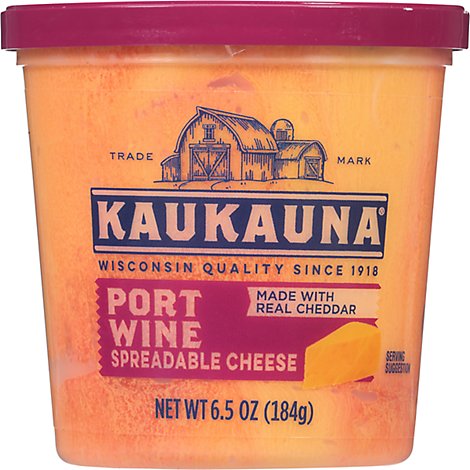 Kaukauna Spreadable Port Wine Cheese Cup - 6.5 Oz.