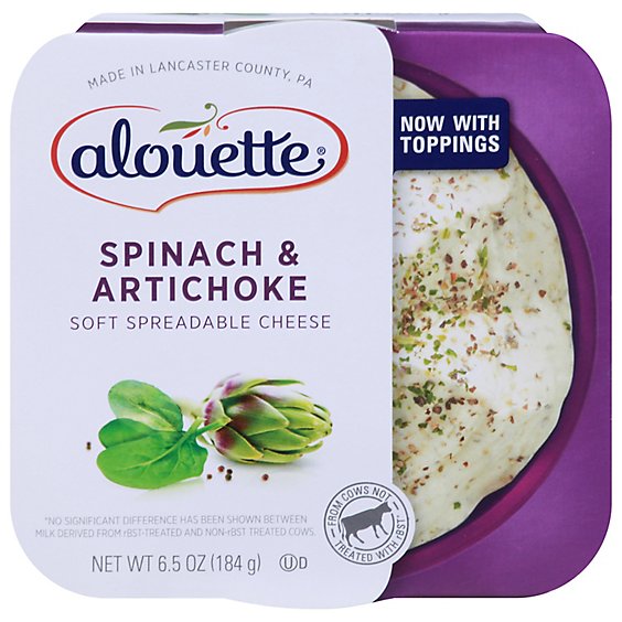 Alouette Cheese Soft Spreadable Spinach & Artichoke - 6.5 Oz