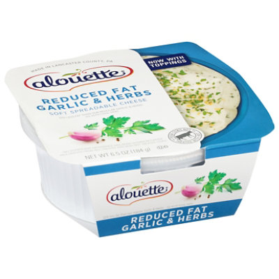 Alouette Cheese Soft Spreadable Garlic & Herbs Reduced Fat - 6.5 Oz ...