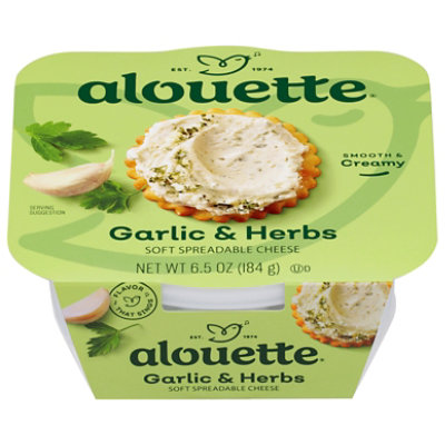 Alouette Spreadable Garlic & Herb Soft Cheese - 6.5 Oz. - Image 2