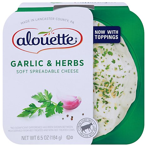 Alouette Spreadable Garlic & Herb Soft Cheese - 6.5 Oz.