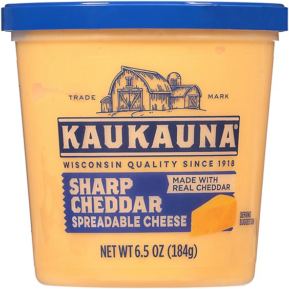 Kaukauna Sharp Cheddar Spreadable Cheese Cup - 6.5 Oz
