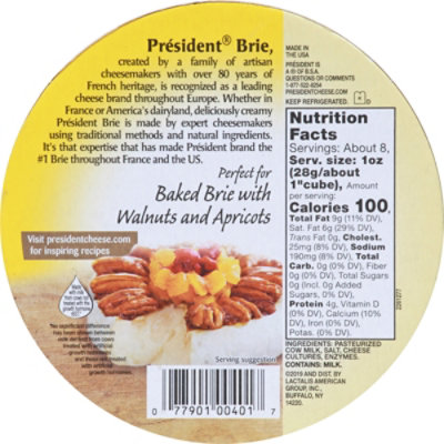 President Brie Cheese Mini Wheel - 8 Oz - Image 2