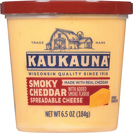 Kaukauna Smoky Cheddar Spreadable Cheese Cup - 6.5 Oz