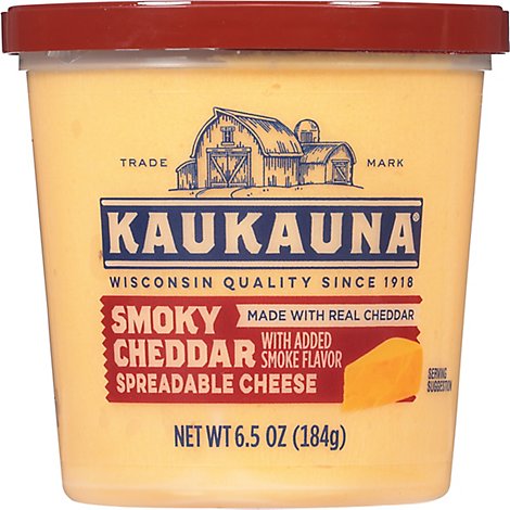 Kaukauna Smoky Cheddar Spreadable Cheese Cup - 6.5 Oz.