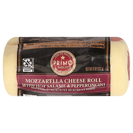 Primo Taglio Cheese Roll Mozzarella With Hot Salami Pepperoncini - 8 Oz -  Andronico's