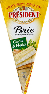 President Cheese Brie Herb Foil Wedge - 7 Oz - Image 2