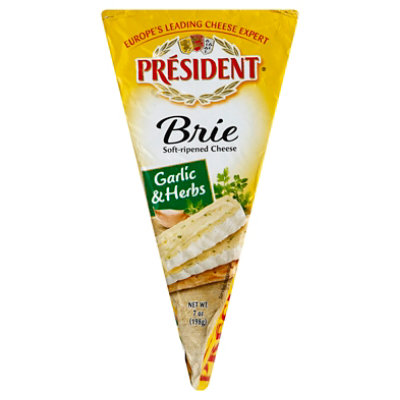 President Cheese Brie Herb Foil Wedge - 7 Oz