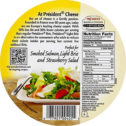 President Cheese Brie Light Round - 7 Oz - Image 3
