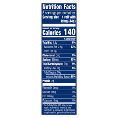 Pillsbury Rolls Cinnamon With Original Icing 8 Count - 12.4 Oz - Image 3