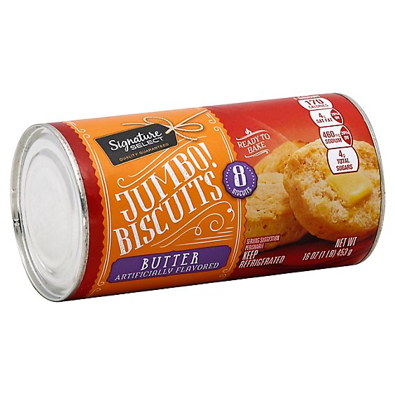 Signature SELECT Biscuits Butter Flavored Jumbo 8 Count - 16 Oz