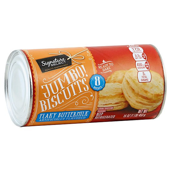 Signature SELECT Biscuits Flaky Buttermilk Jumbo 8 Count - 16 Oz